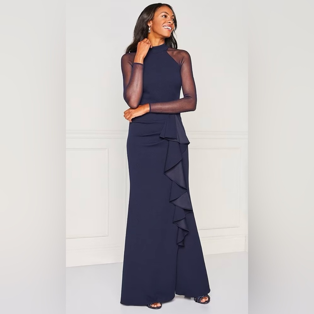 Illusion Mesh Long Sleeve
Scuba Gown - Betsy & Adam dress NWT